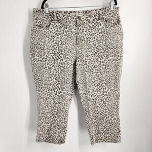 C Est 1946 Animal Leopard Print Cropped Pants Womens Plus Size 22 W